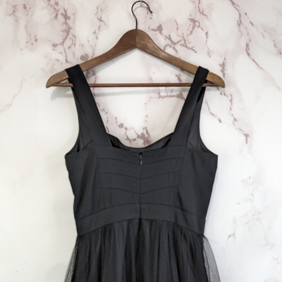 Aidan Mattox Dress Womens 2 Black Gown Formal Evening Tulle Tank Sleeveless Maxi - Picture 7 of 16